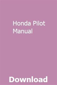 2017 honda pilot owners manual pdf